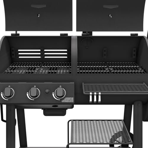 Oklahoma Joe's Canyon Charcoal and Propane Gas Combination Smoker and Grill Black