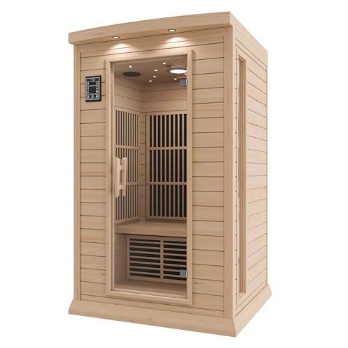 SteamSpa Hemlock Indoor Sauna 1-2 Person - Bluetooth, Oxygen Bar, Touch Control
