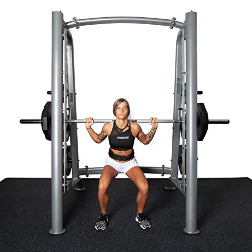 Fitness First Smith Machine with Olympic Weight Plate Storage Silver