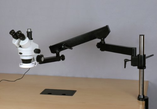 AmScope Digital Trinocular Stereo Zoom Microscope with 8MP Camera and LED Ring Light