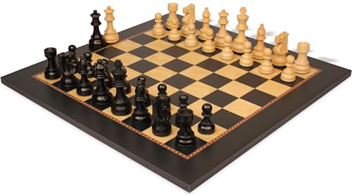 The Chess Store French Lardy Staunton Chess Set with Queen's Gambit Board - 3.75" King