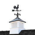 Good Directions 26" Square Coventry Vinyl Cupola with Black Aluminum Roof and Rooster Weathervane Vinyl/Black