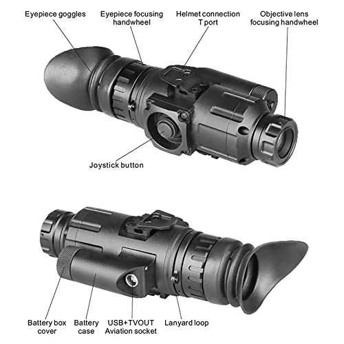 YSS High-Performance 1-8X Digital Monocular Night Vision M250HD Black