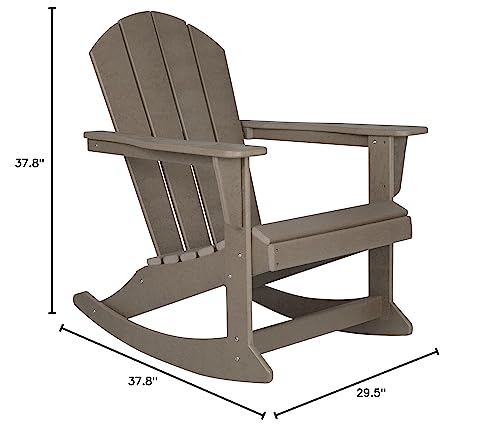 WO WESTIN OUTDOOR Classic Patio Rocking Chair Set of 4 PCS Weathered Wood