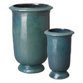 Emissary Turquoise Stoneware Round Planters Set of 2 20.5in L x 31.5in H