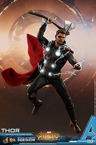 Hot Toys Marvel Avengers Infinity War Thor 1/6 Scale Action Figure Metallic Silver and Light Blue