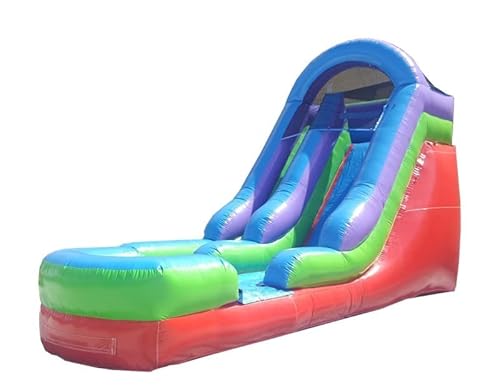 TentandTable Inflatable Water Slide for Kids and Adults, Commercial Grade 27' L x 9' W x 15' H, Retro Rainbow
