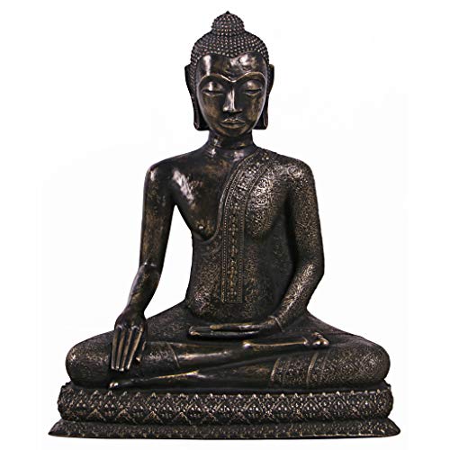 Design Toscano Sukhothai Sitting Asian Man Garden Statue 32 Inches Bronze