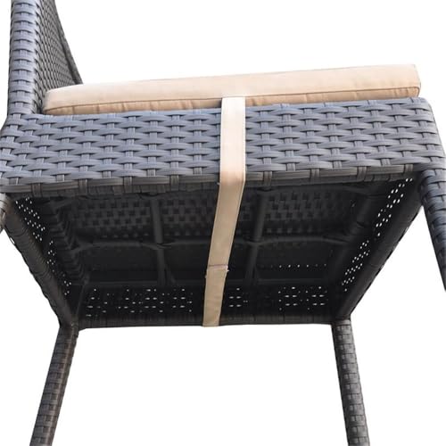 Armen Living Tropez Patio Wicker Bar Set Black