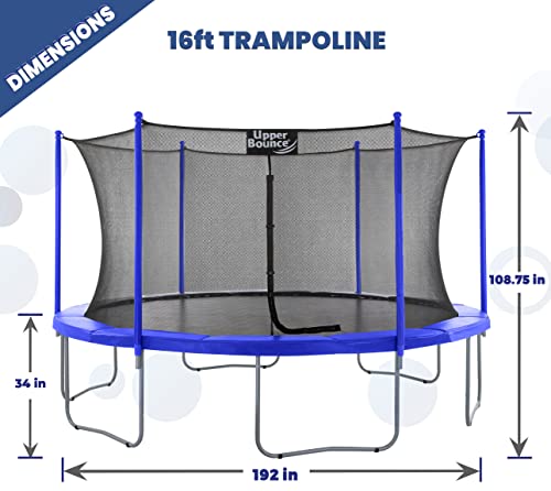 Upper Bounce Recreational Trampoline with Enclosure Blue
