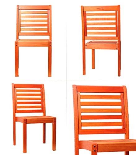 Amazonia Venice 9-Piece Outdoor Armless Square Dining Set Eucalyptus Wood