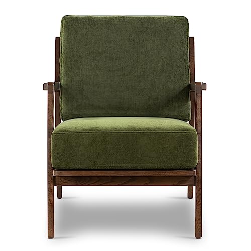 POLY & BARK Verity Lounge Chair Distressed Green Velvet