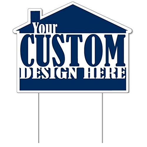 VictoryStore Custom Realtor House Shaped Yard Signs Set of 2 - 16.5x21 inches, Printed 2 Sided Full Color