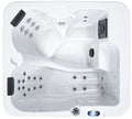 Luxuria Spas Monterey 3-Person 32-Jet Plug and Play Hot Tub with Lounge Homemade White/ Coffee
