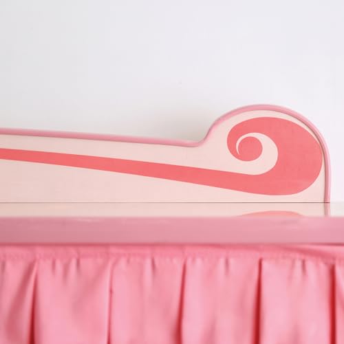 Furniture of America McHenry Twin-Size Princess Carriage Bed with Curtain and Slat Kit Pink