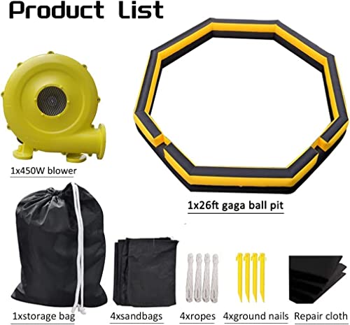 V-infla 26ft Giant Gaga Ball Pit Inflatable with Blower Yellow+Black