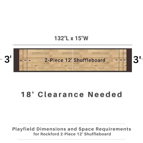 Freetime Fun 12 FT Multi-Game Shuffleboard Table Solid Wood with Bowling Pin Set Espresso