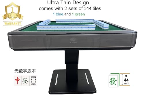 usamjtable Automatic Mahjong Table Champagne Pedestal Folding Style Green