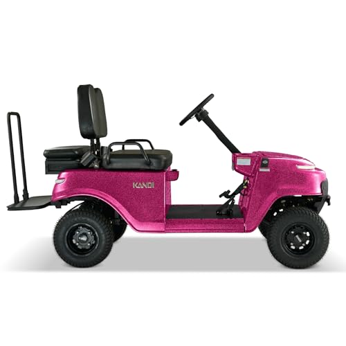 Kandi Collapsible Mini Golf Cart with Lithium Battery, Portable Electric Golf Cart, Pink