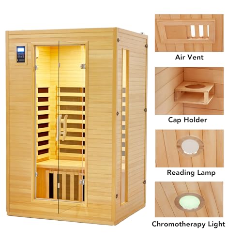 GarveeLife 2024 Upgrade 2 Person Infrared Sauna Wood