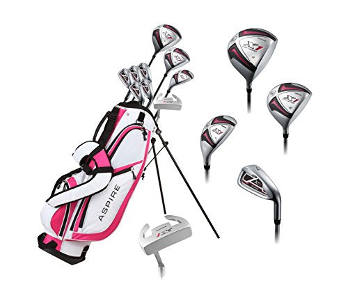 Aspire Right Handed Golf Club Set for Petite Ladies Pink