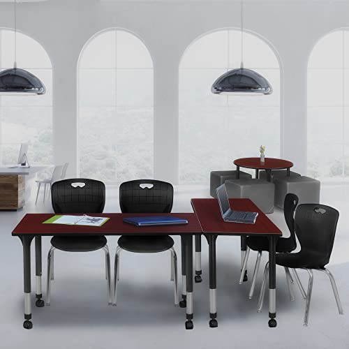 Regency Kee Height Adjustable Mobile Classroom Table 60" x 24" Mahogany