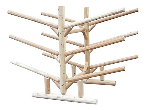 Log Kayak Rack Low 6 Place Kayak or SUP Rack Unfinished