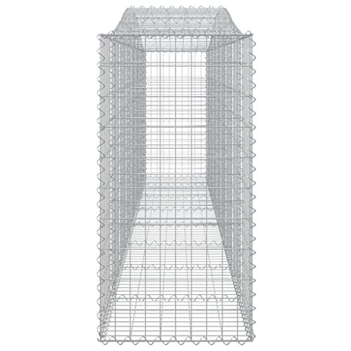 Arched Gabion Baskets 2 pcs 157.5"x19.7"x39.4"/47.2" Galvanized Iron White Black Other