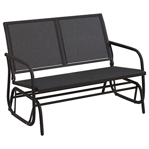 Xinxinxiang 3 Piece Garden Glider Set Outdoor Patio Furniture Black Textilene and Steel