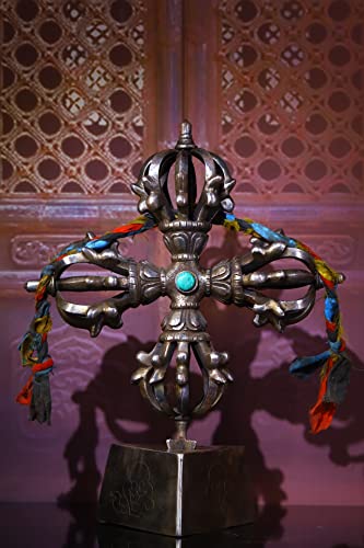 Generic Tibetan Temple Collection Skull Head Cross Nine Shares Vajra Magic Weapon