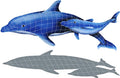 Artistry in Mosaics Dolphin Pair Ceramic Swimming Pool Mosaic 37" x 57" Blue