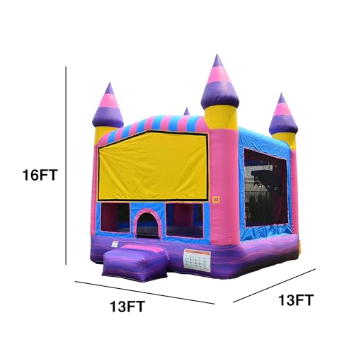 JumpOrange Commercial Inflatable Cotton Candy Bounce House 13'x13' Pink