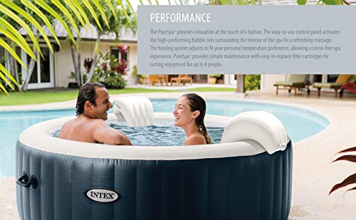 Intex PureSpa Plus 6 Person Inflatable Hot Tub with Bubble Jets Navy