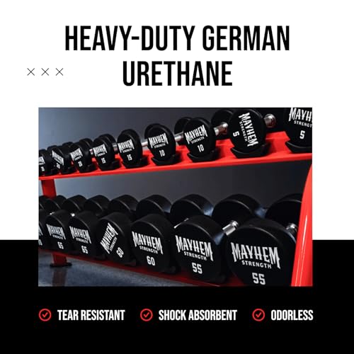 Mayhem Strength V3 Urethane Dumbbells Set 1150LB Black