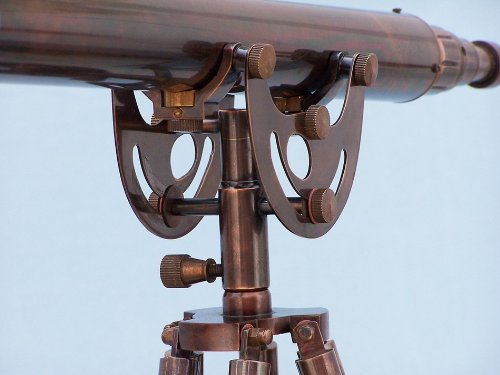 Handcrafted Nautical Decor Antique Copper Anchormaster Telescope 65" Copper