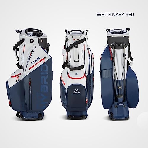 Big Max Dri Lite Hybrid Plus 14 Way Divider Golf Stand Bag White Navy Red