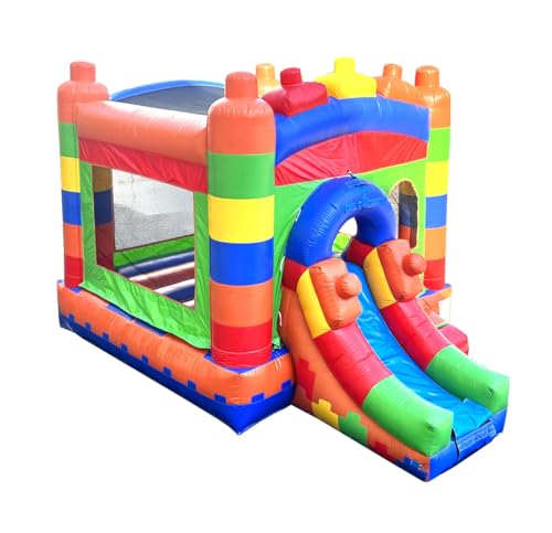 Pogo Bounce House Inflatable Bounce House with Slide Building Block