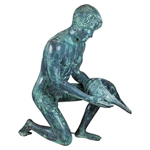 Design Toscano Man with Shell Statue Verdigris