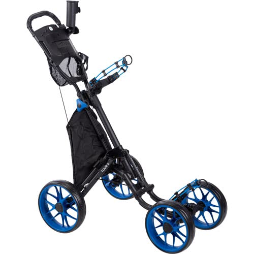 TGW Tour 4-Wheel Golf Push Cart Dark Grey/Blue