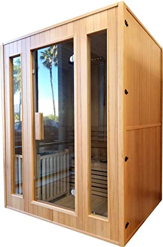 MCP Sauna Canadian Hemlock Wood Indoor Sauna Spa 60" 2-3 Person Wet/Dry Heater