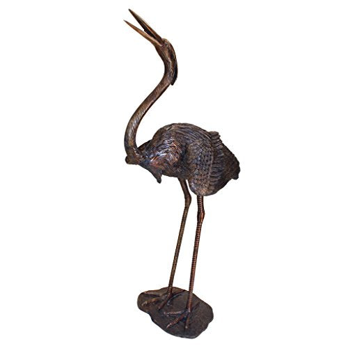Design Toscano Grande Heron Head Low Cast Bronze Garden Statue Bronze