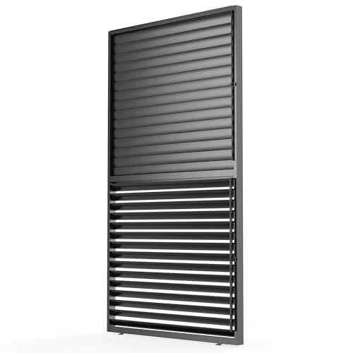 Kaimei Aluminum Shutter Wall Louver Grille for Pergola 1/3 Coverage 13ft Black