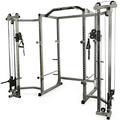 Valor Fitness Heavy Duty Power Rack - Squat Rack - Chrome Pull Up Bar and Power Cage Black
