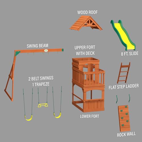 Backyard Discovery Atlantis Cedar Wooden Swing Set Brown