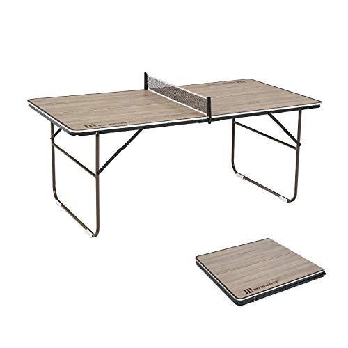 MD Sports Quick Fold Table Tennis Table Brown Wood Grain & White