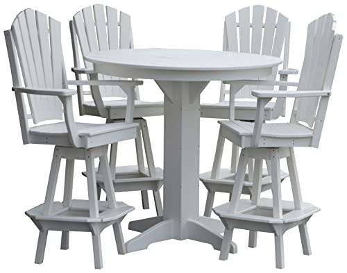 Furniture Barn USA Poly Lumber Adirondack Swivel Bar Chair with Arms White