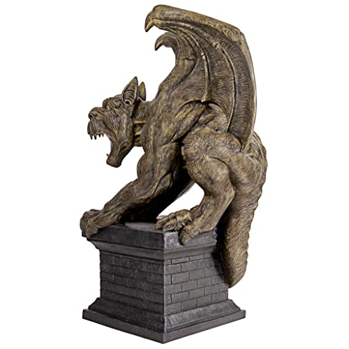 Design Toscano Manchester Cathedral Gothic Chimera Gargoyle Statue Two Tone Stone Finish