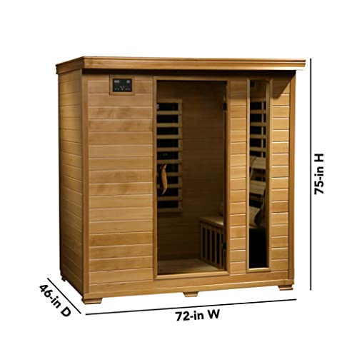 Blue Wave Radiant Saunas BSA2418 4-Person Hemlock Infrared Sauna