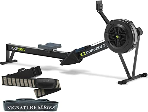 Certified Brands Concept2 RowErg Indoor Rowing Machine with PM5 Monitor | Adjustable Air Resistance with Garmin HRM-Dual Heart Rate Monitor Black