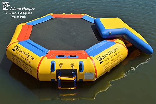 Island Hopper 10' Bounce N Splash Water Park with Bouncer Slide Yellow